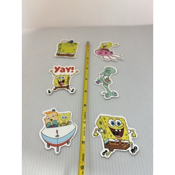 SpongeBob SquarePants 6pc Vinyl Stickers Lot Cartoon Water Bottle Laptop Decals - Picture 2 of 4